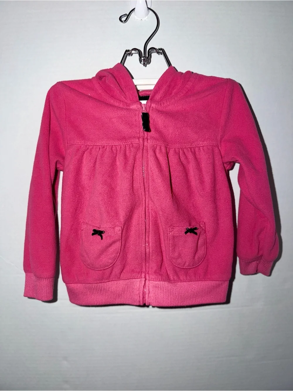 Carter's Bright Pink Hooded Fleece Zip-Up Jacket